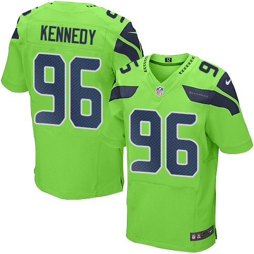 Men's Elite Cortez Kennedy Nike Jersey Green - #96 Rush NFL Seattle Seahawks